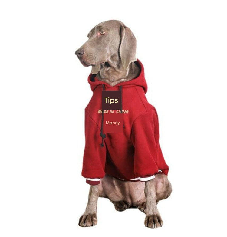 New Year Festive Dog Hoodie Winter clothes Large and Medium Sized Dog Golden Retriever Labrador Samoye Thickened Warm Hooded