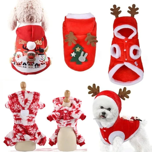 Christmas Dog Clothes Santa Costume for Puppy Chihuahua Yorkshire Pet Cat Clothing Jacket Coat Costume 2024 New Year