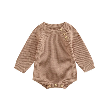 Newborn Infant Baby Girl Boy Knit Sweater Romper Pullover Sweatshirt Fall Winter Baby Clothes Warm Romper Bodysuits