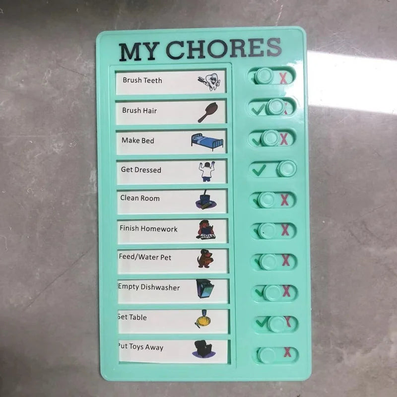 Reusable Chore Chart Planning Board Portable Memo Checklist Board for Kids Detachable Plastic Daily Task Schedule Reminder Chart