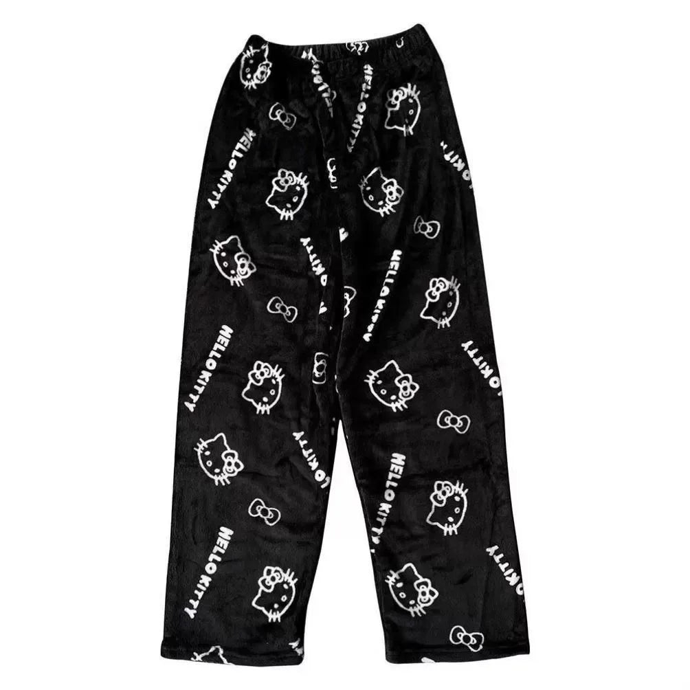 2025 New Hello Kitty Pajamas Pants Anime Women's Pajama Pants Cartoon Couple Home Sleepwear Trousers Leisure Home Clothing