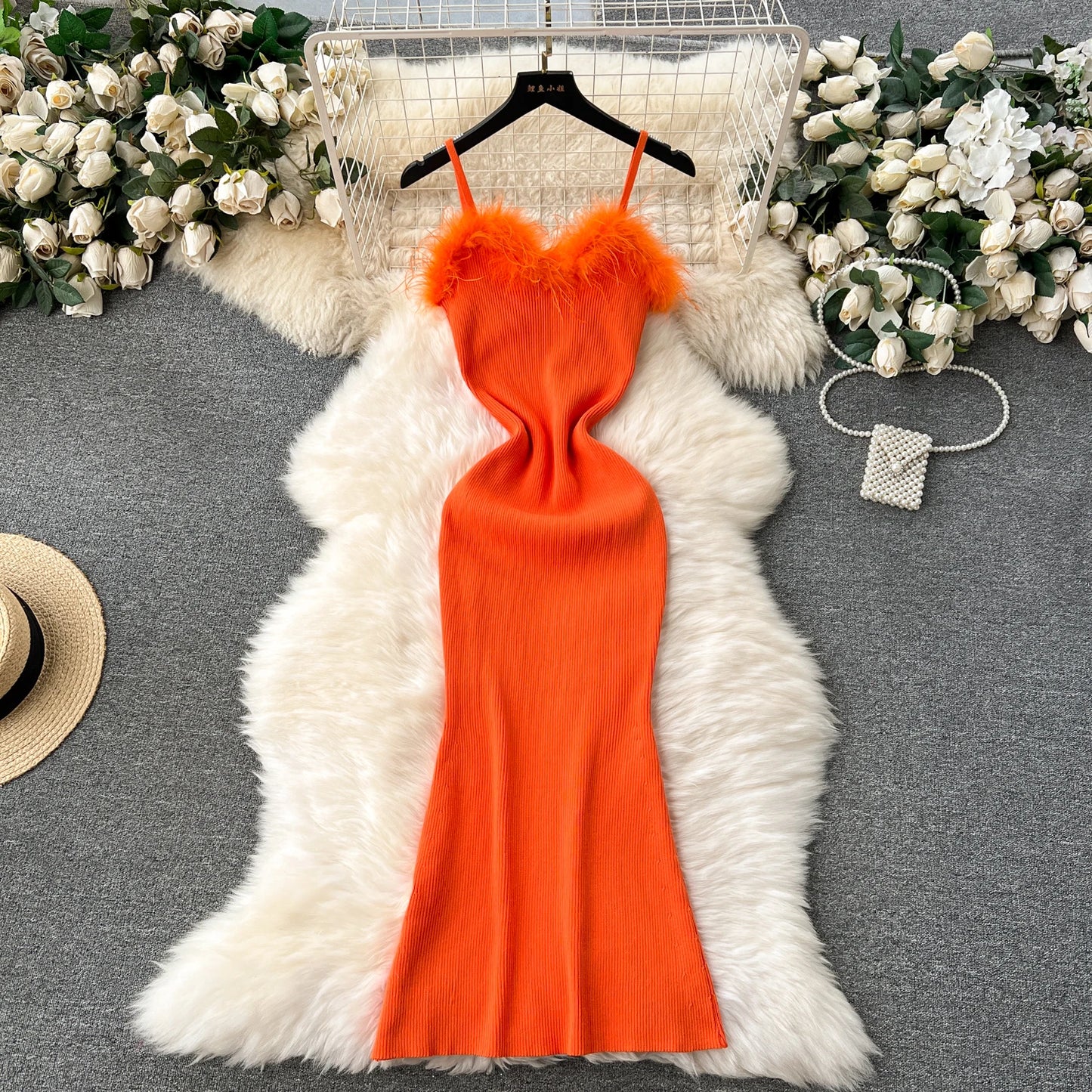 Chic Fashion Sexy Package Hips Knitted Summer Dress