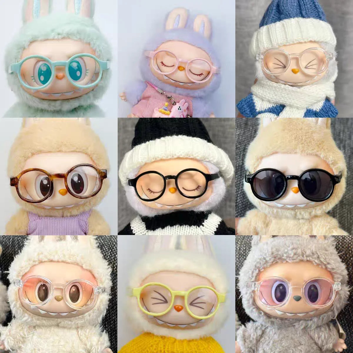 【Labubu Glasses】1pc*6.5cm Multiple Colors Glasses For Cotton Doll Accessories Labubu Accessories