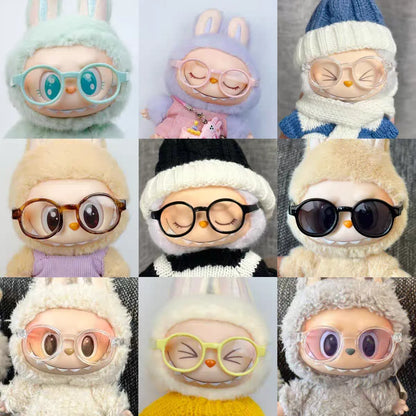 【Labubu Glasses】1pc*6.5cm Multiple Colors Glasses For Cotton Doll Accessories Labubu Accessories