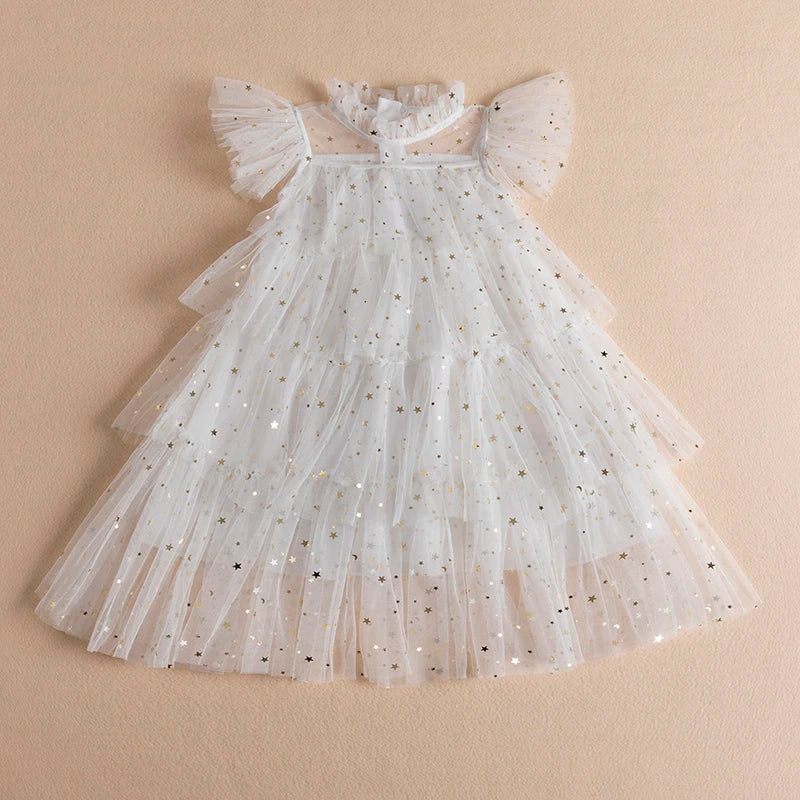 Summer Dresses For Girls Kids Elegant Princess Costume Sequined Party Dress Up Children Clothing 4 -10 Years