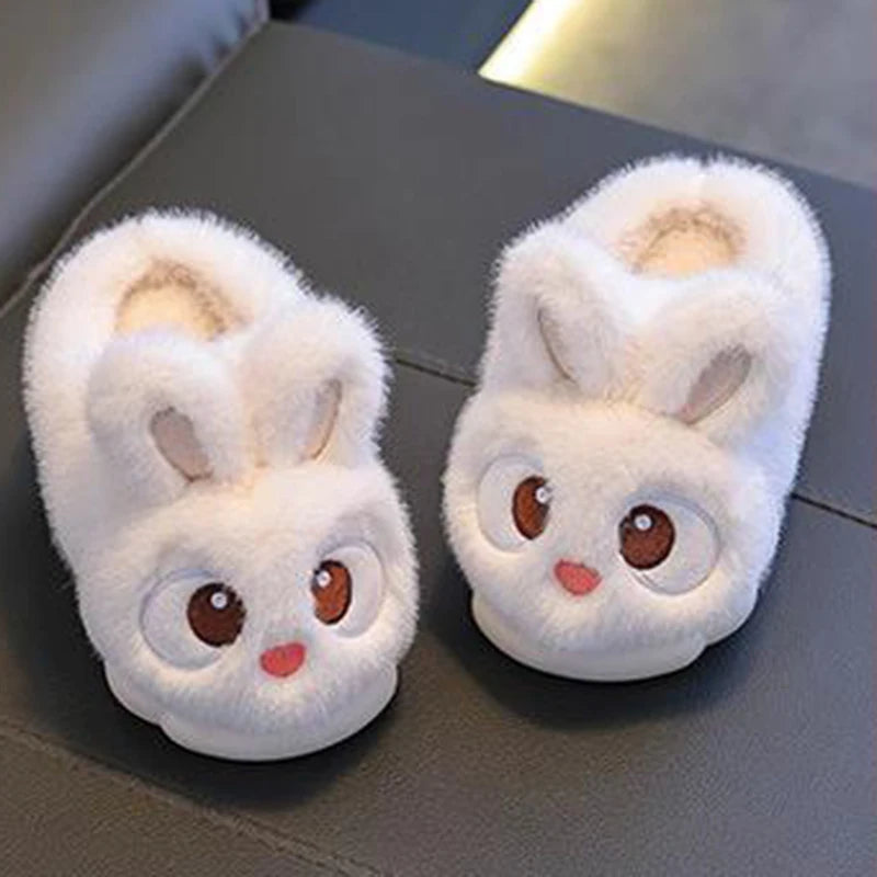 Kids Baby Girl Boy Winter Slippers Cute Bunny Warm Slippers Non Slip House Shoes for Children Indoor Outdoor Flats Shoes