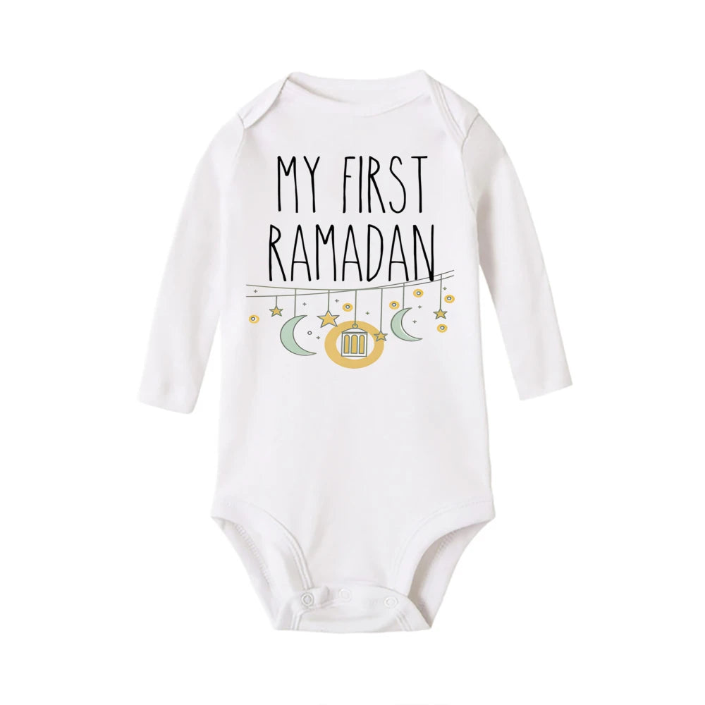 My First Ramadan Baby Romper Long Sleeve Print Infant Bodysuits Ramadan Newborn Jumpsuits Islamic Muslim Festival Clothing