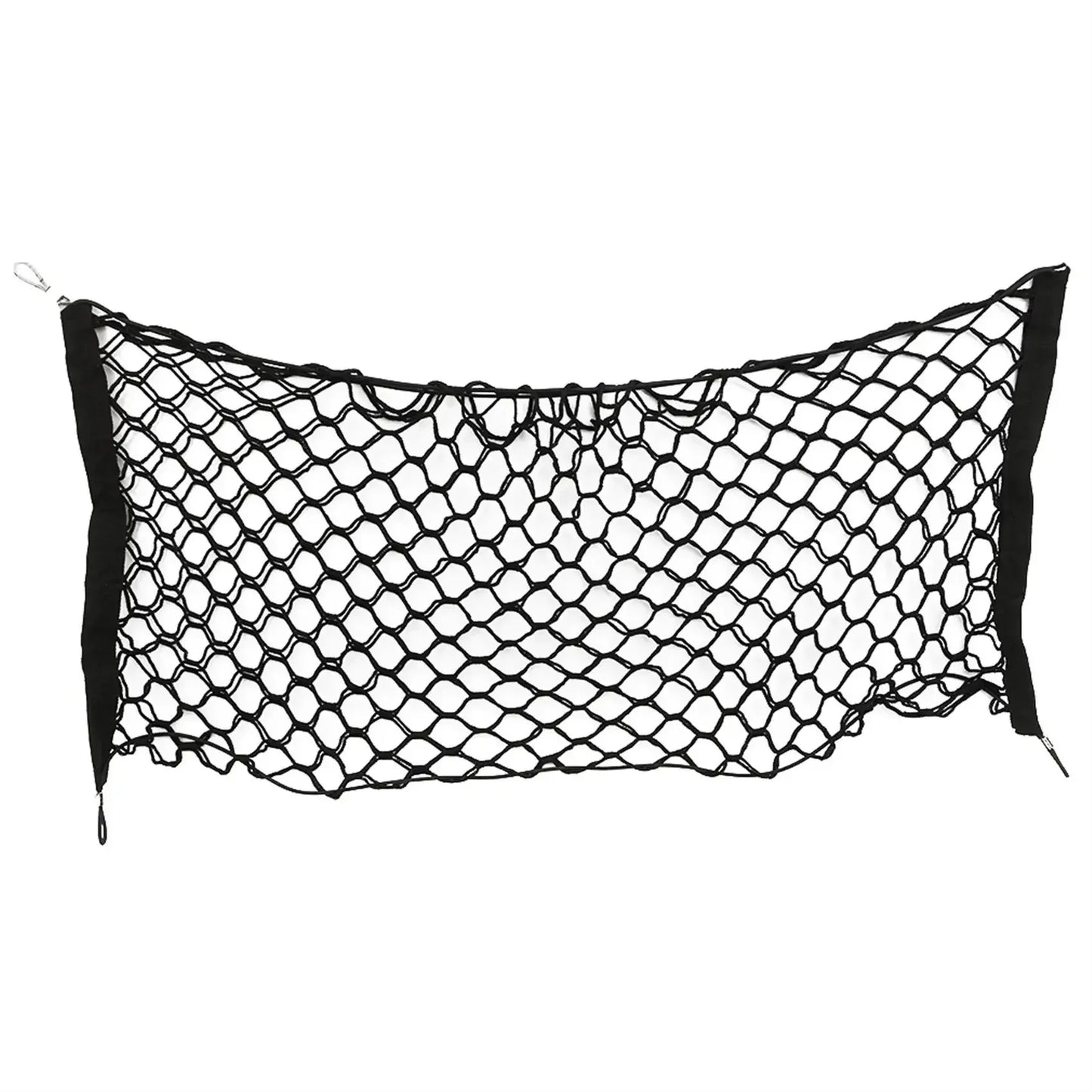 Auto Care Universal Car Trunk Luggage Storage Cargo Organiser Nylon Elastic Mesh Net with 4 Plastic Hooks