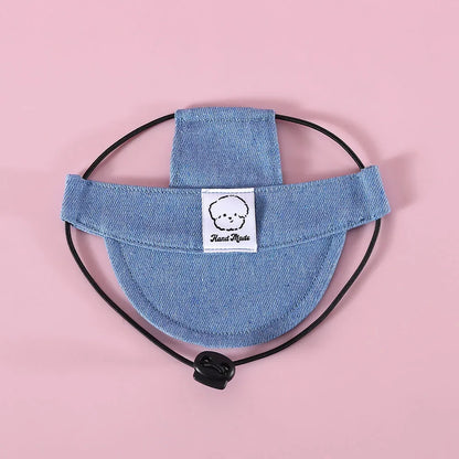 Dog Hat with Ear Holes Adjustable Denim Dog Sun Protection Hat Outdoor Baseball Cap for Dogs Small Medium Large Pet Accessories