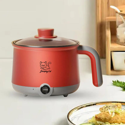 Electric Hot Pot Household Multipurpose Portable 1.8L Ramen Cooker Noodles Cooker for Shabu Shabu Dumpling Noodles Oatmeal Eggs