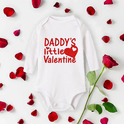 Mommy Daddy Is My Valentine Baby Romper New Born Bodysuit Boys Girls Long Sleeve Clothes Infant Badysuit Baby Valentine Gifts