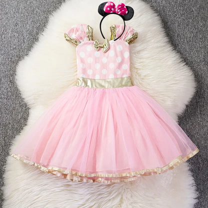 Cute Baby Girls Dress Toddler Kids Halloween Carnival Party Costume Polka Dot Christmas Clothes Children Birthday Fancy Dress Up
