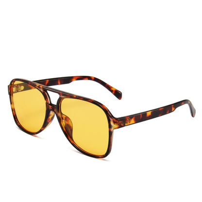 Vintage Oversized Sunglasses Women Fashion Brand Big Frame Sun Glasses Female Yellow Ins Trends Pilot Eyewear Oculos De Sol