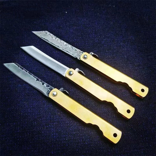 2024 Damascus textured knife, EDC convenient pocket folding knife, outdoor camping self-defense survival knife