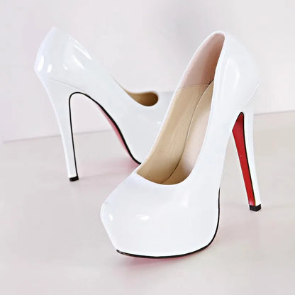 Big Size 35-45 Sexy Platform Female Party Pumps Stiletto Wedding Fashion Patent Leather High Heels Shoes