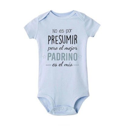 Not Show To Off But The Best Godmother/Godfather Is Mine Printed Baby Romper Funny Infant Short Sleeve Bodysuit Toddler Clothes