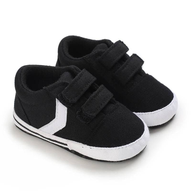 Black Fashion Casual Shoes Newborn Boys And Girls Non Slip First Walkers Infants Toddlers Comfortable Crib Shoes Kids Sneaker