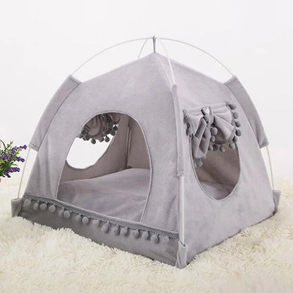 Breathable Cat Dog Litter Tent Kennel Foldable Universal Indoor Teepee Pet House Breathable Puppy Tent Bed Dog Supplies