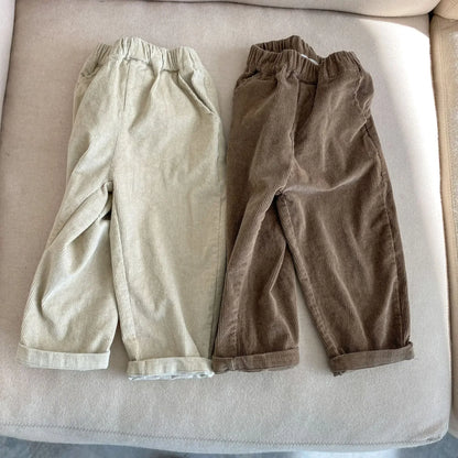 9990C-1 Korean Boys Corduroy Pants Autumn Winter Hot Sale Girl Casual Pants Long Pants 1-7Year Kid's Pants Trousers