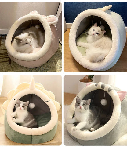 Cat Nest House for Cats Cave Foldable Removable Washable Pet Sleeping Bed Four Seasons Universal Dog Cat Nest Kittens Cave