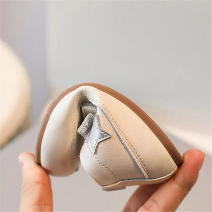 0-5 Years New Baby Shoes Microfiber Leather Toddler Boys Barefoot Shoe Star Soft Sole Girls Outdoor Tennis Fashion Kids Sneakers