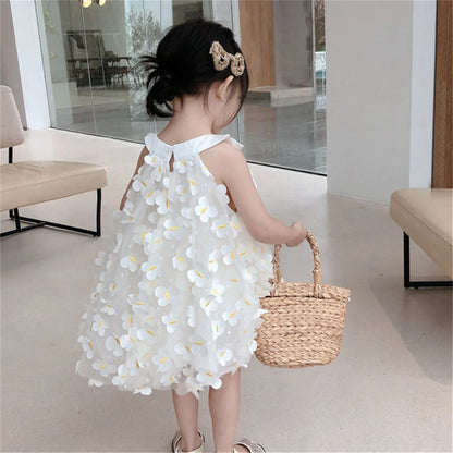 Baby Girl Princess Birthday Party Dress Baby Flower Girl Fairy Dress Children'S 3d Embroidered Off The Shoulder Clothes