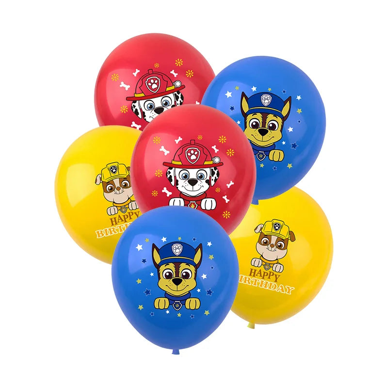 PAW Patrol Birthday Party Decoration Toy Hat Kids Gift Aluminum Foil Balloon Dog Chase Marshall Skye Rubble Disposable Tableware