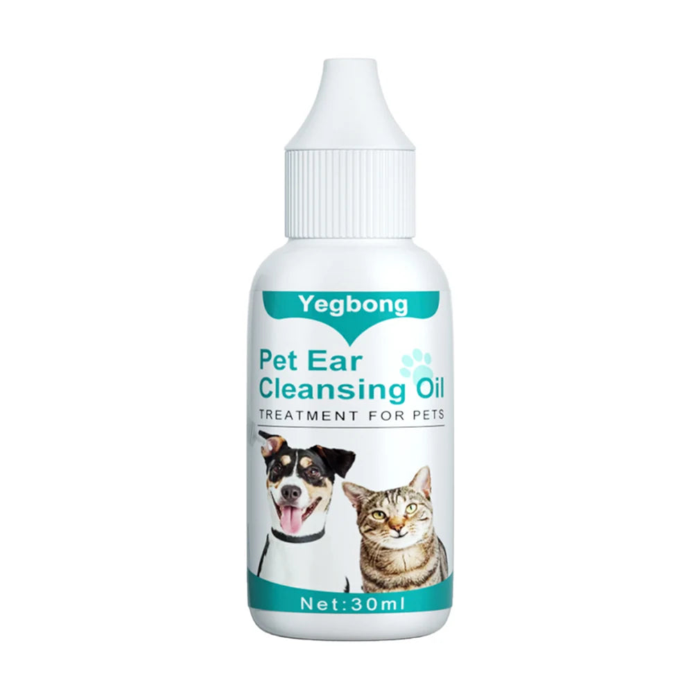 30ml Dog Ear Cleaning Remove Mites Cat Ear Deodorant Oil Soothe Discomfort Cat Ear Wash Set Anti-ticks for Pet Cleaning Supplies