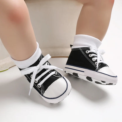 Black Fashion Casual Shoes Newborn Boys And Girls Non Slip First Walkers Infants Toddlers Comfortable Crib Shoes Kids Sneaker