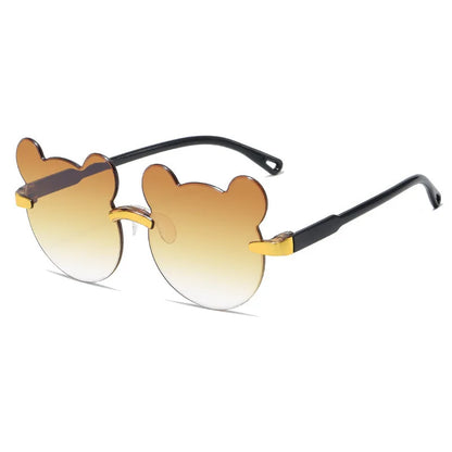 Kids Sun Sunglasses Bear Shape Children Glasses Trendy Girls Cartoon Eyeglasses Shades Driver Anti-Glare Boys Cartoon Sunglasses