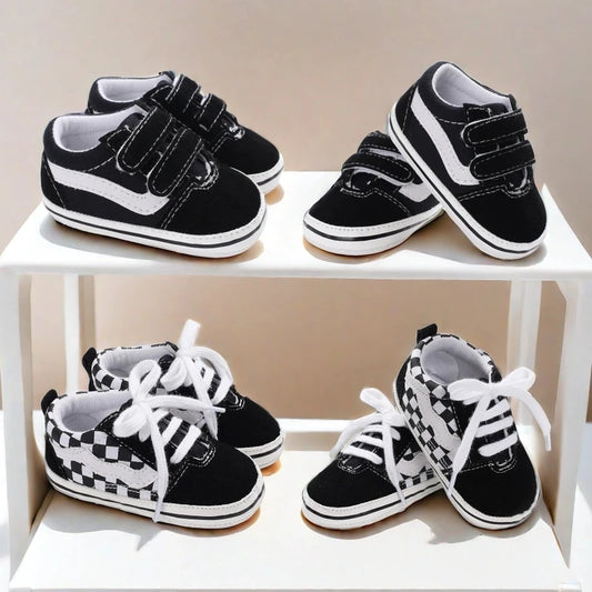 0-18M Newborn Baby Shoes for Boys First Walker Classic Canvas Casual Sports Shoes Soft Sole Comfortable Walking Shoes