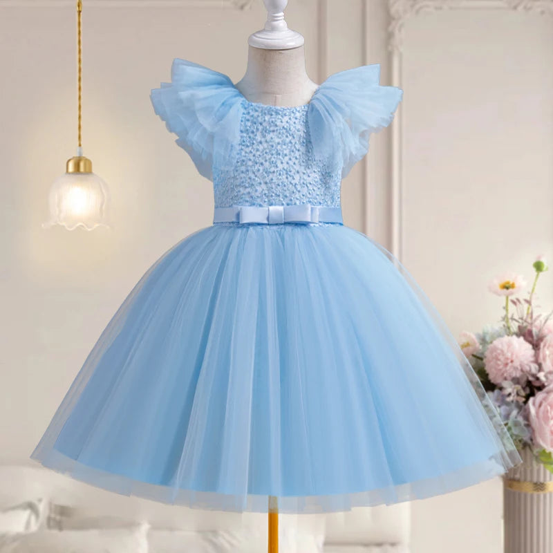 Princess Lace Dress for Kids Flower Lace Dresses 3-8Yrs Girl Banquet