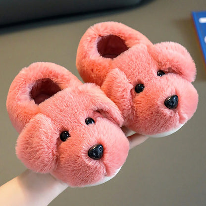 Children's Cotton Slippers for Boys Aged 1-5 Years Old Cute Cartoon Girls' Slippers Infants and Young Children Autumn and Winter