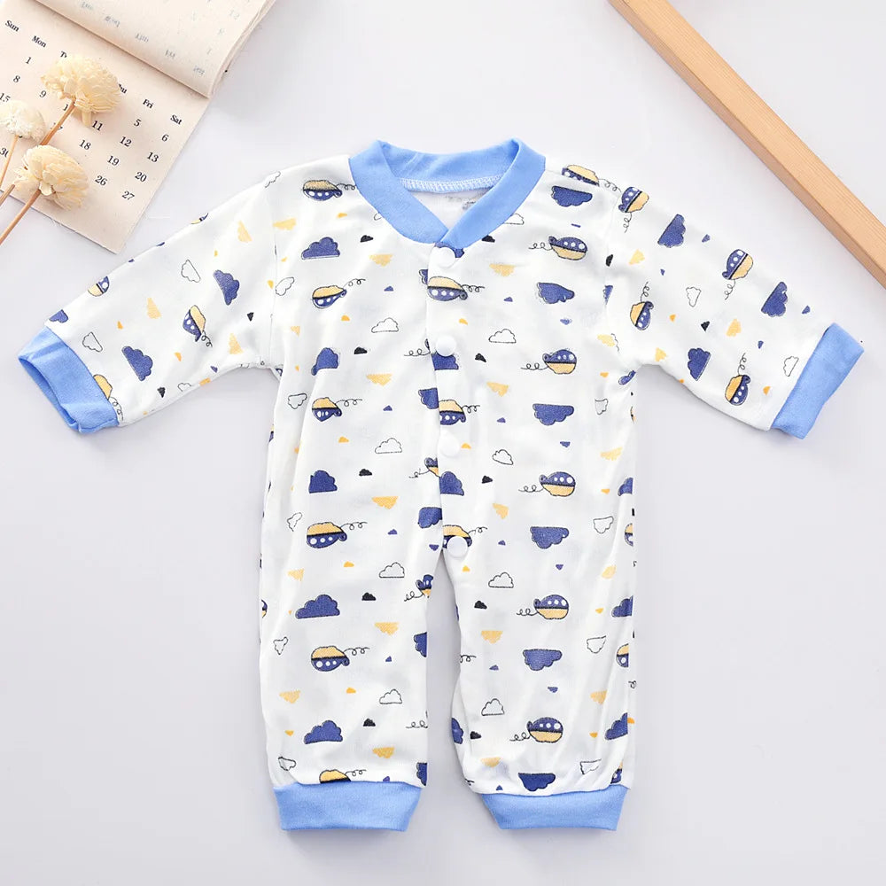 8Piece Spring Fall Baby Boy Clothes Toddler Girl Outfits Cartoon Cute Print Cotton Tops+Pants+Rompers