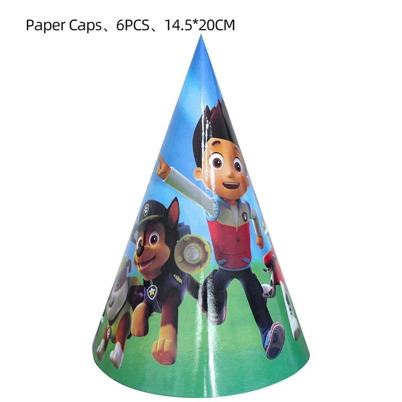 PAW Patrol Birthday Party Decoration Kids Toy Hat Gift Aluminum Foil Balloon Disposable Tableware New Banner Boy Event Supplies