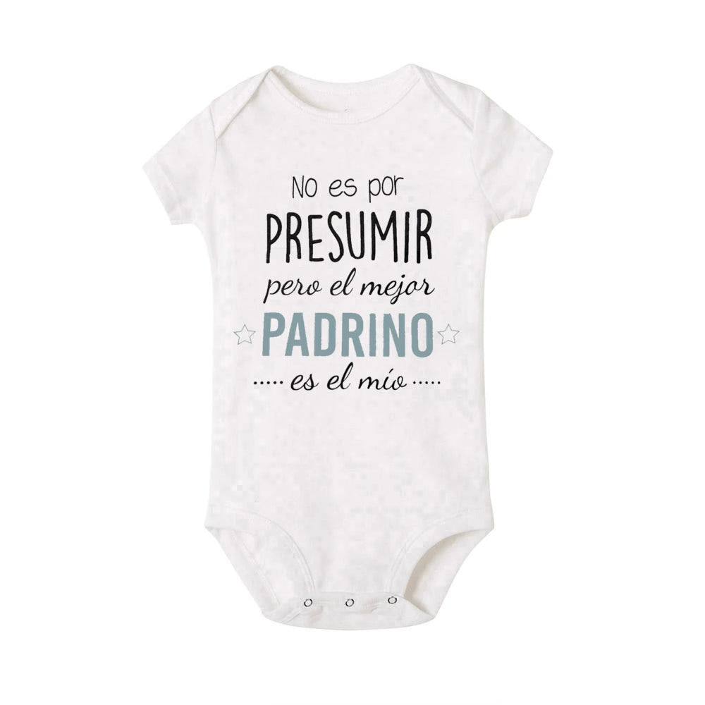 Not Show To Off But The Best Godmother/Godfather Is Mine Printed Baby Romper Funny Infant Short Sleeve Bodysuit Toddler Clothes