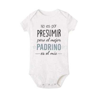 Not Show To Off But The Best Godmother/Godfather Is Mine Printed Baby Romper Funny Infant Short Sleeve Bodysuit Toddler Clothes