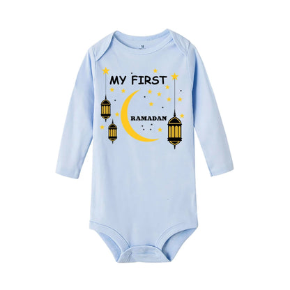 My First Ramadan Baby Romper Long Sleeve Print Infant Bodysuits Ramadan Newborn Jumpsuits Islamic Muslim Festival Clothing