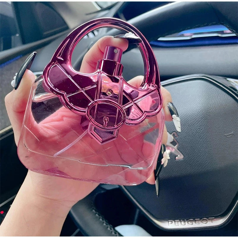 Handbag Appearance 100ml Women's Perfume Long-lasting Natural Flowers Light Fragrance Pink Purse Creative Arabian Body Perfume