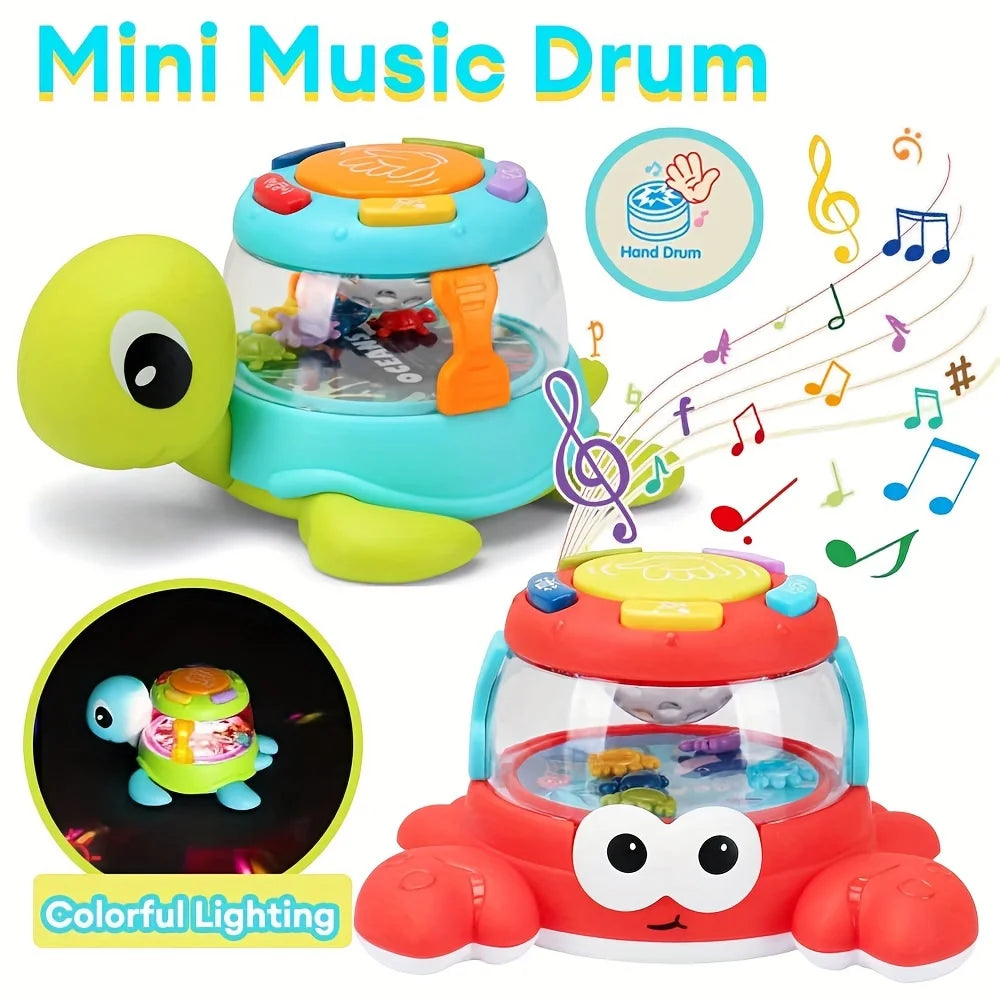 Kids' Music Turtle Crab Toy, Musical Early Learning Drum, Enhances Fine Motor Skills, Parent-Child Interaction, Birthday Gift