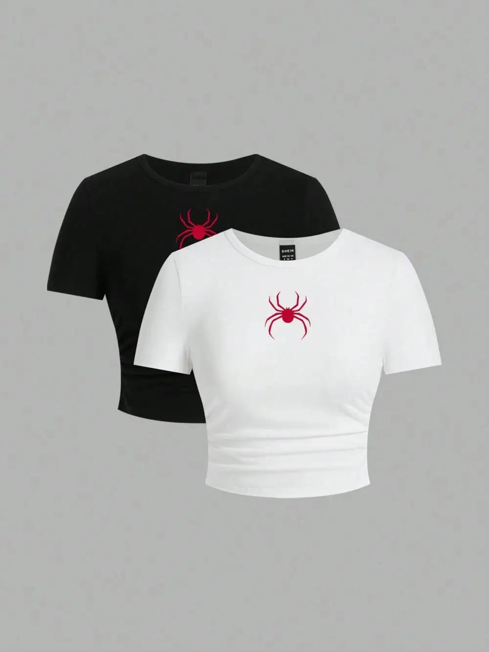 Red Spider Printing Crop Tops