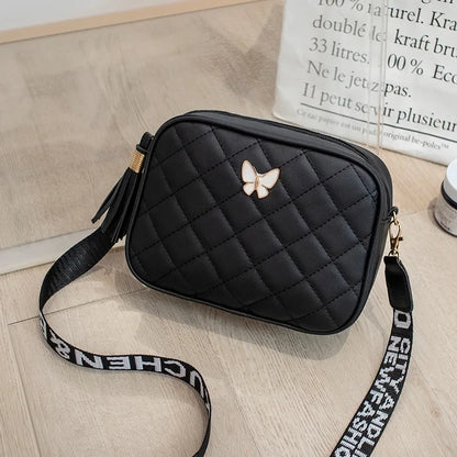 Fashion Hit Color Shoulder Bags for Women Female PU Leather Crossbody Messenger Bags Small Handbag Wide Strap Purse