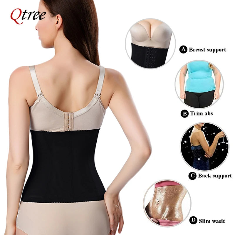 Qtree Dress Slimming Waist Trainer Belt Shapewear Women Belly Cincher Body Shaper