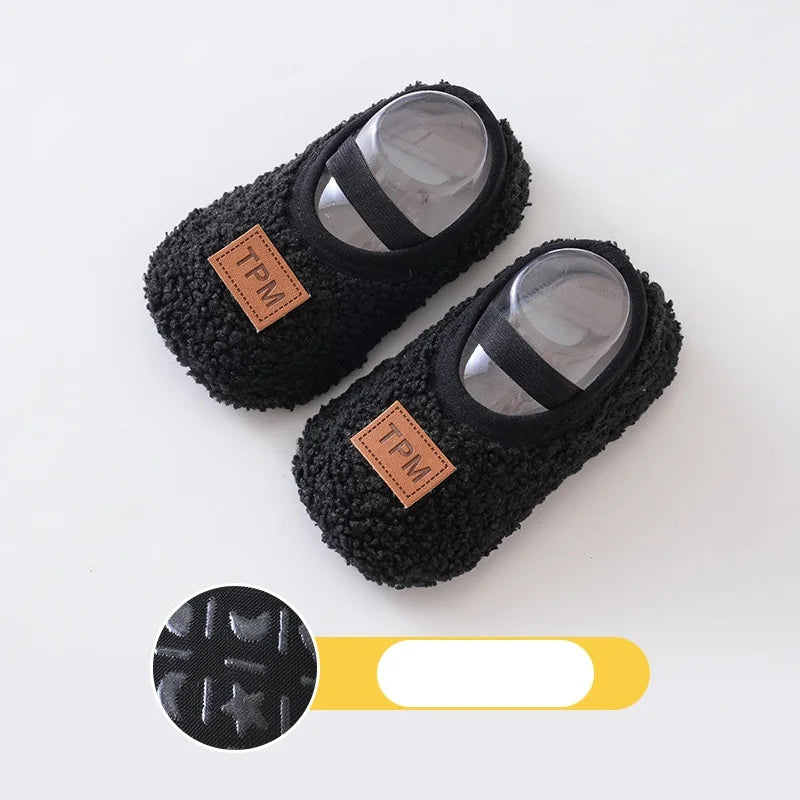 Autumn Winter Baby Slippers Toddler Plush Floor Sock Shoes Boy Girl Children Soft Anti-slip Walking Shoes Indoor Home Kids Shoes