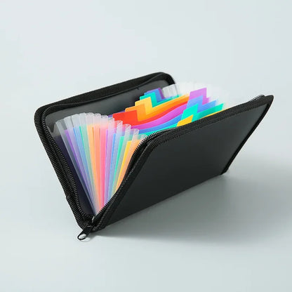 A6 Expanding File Folder Zipper Bag Wallet Documents File Pouch Bill Expanding Folders Organizer Office Binding Supplies