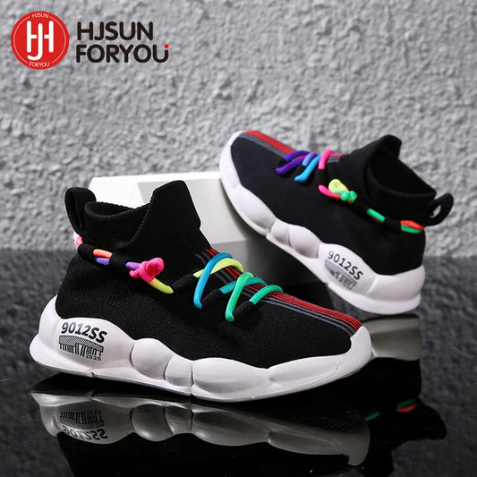 2024 New Brand Children Shoes Boy Girls Breathable Footwear Casual Sports Shoes Soft Outdoor Kids Knitting Sneakers Size 26-38