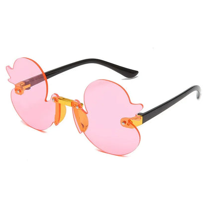 Fashion Children'S Sunglass Rimless Cartoon Duck Shape Sunshade Anti-Ultraviolet Glasses Party Decorative Glasses For Child Kids