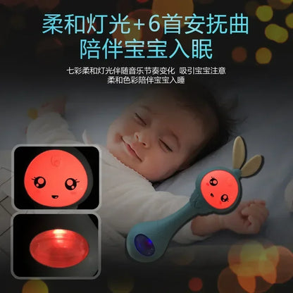 Baby Music Flashing Rattle Toys Rabbit Teether Hand Bells Mobile Infant Stop Weep Tear Rattles Newborn Early Educational Toy 18M