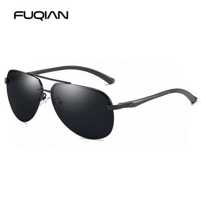 Fashion Rimless Pilot Polarized Sunglasses Men Women High Quality Aluminum Magnesium Sun Glasses Male Classic Driving Shades