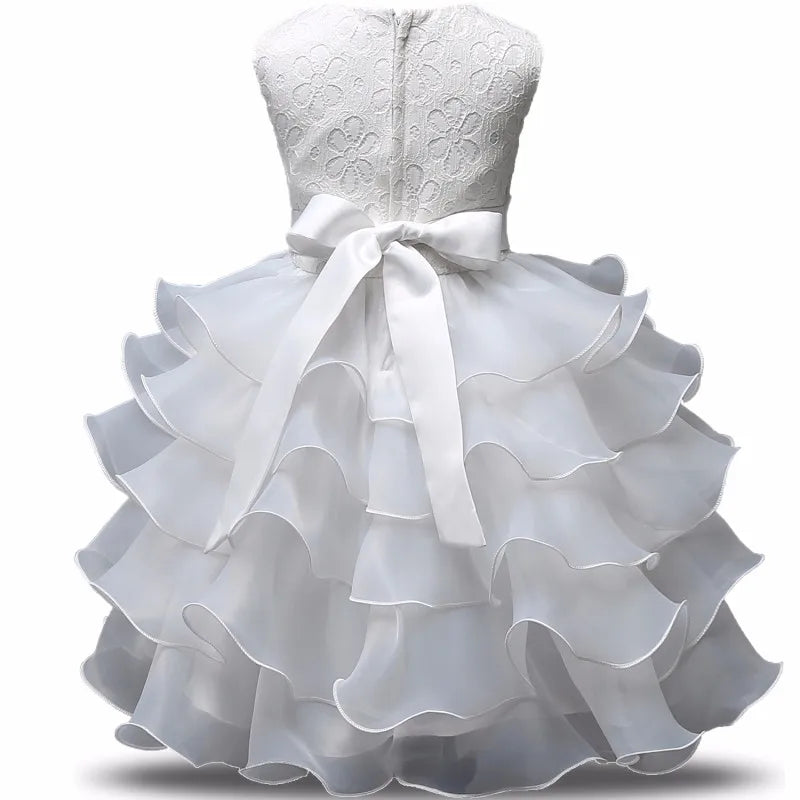 Girl Christening Dress Baby Girls First Birthday Party Dress Infant Baptism Costume Kids Dresses